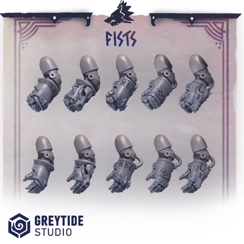 Fists  Grimdark Arm and Fist Bits for Custom Miniatures in DnD, Wargames &amp; Tabletop RPGs