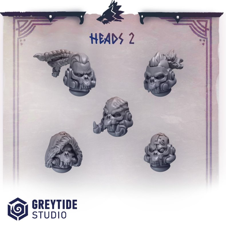 Heads 2  Grimdark Miniature Head Bits for Wargames &amp; RPGs