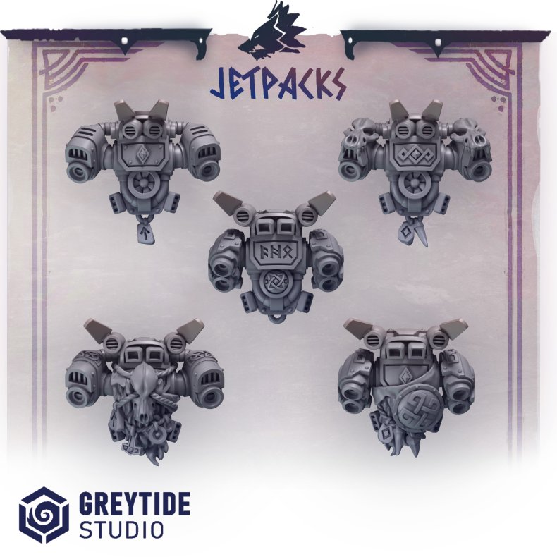 Jetpacks  Grimdark Jump Pack Conversion Bits for 2832mm Miniatures | Sci-Fi Wargames &amp; DnD