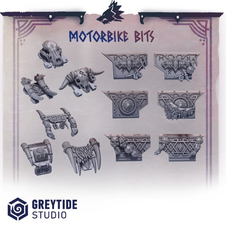 Motorbike Bits  Custom Resin Conversion Kit for Grimdark Wargames &amp; Tabletop Miniatures