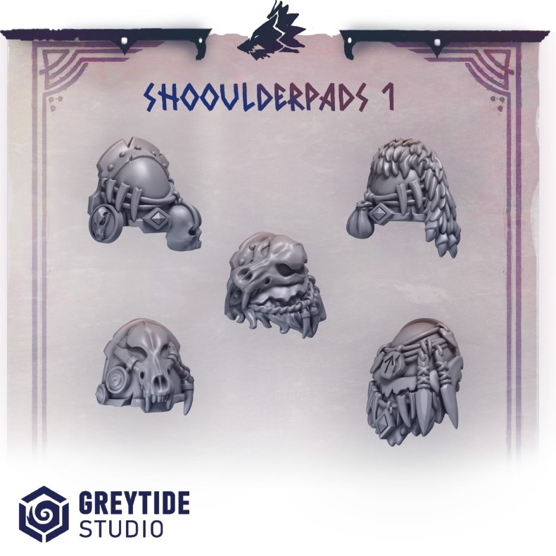 Shoulderpads 1  Resin Shoulder Armor for Grimdark Wargames &amp; Custom Tabletop Miniatures