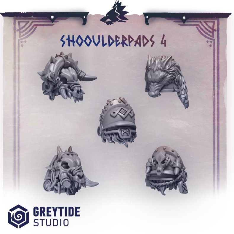 Shoulderpads 4  Savage Armor Bits for Grimdark Heroes