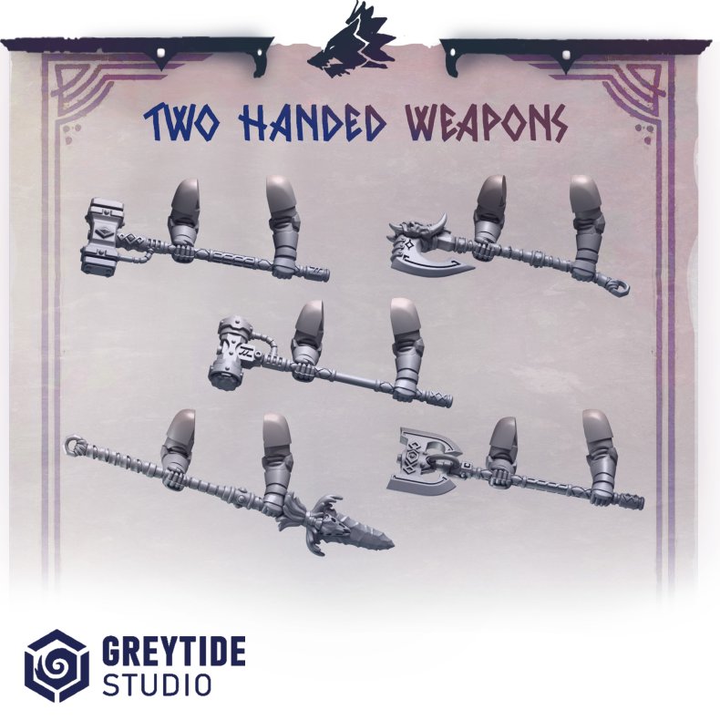 Two Handed Weapons  Epic Grimdark Axes, Hammers &amp; Polearms for Wargames and RPG Miniatures