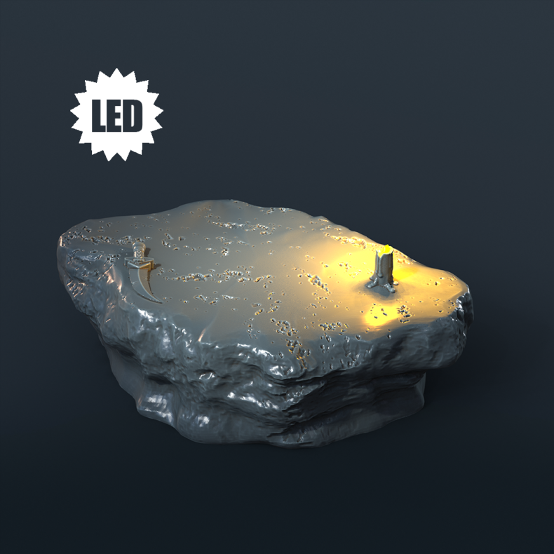 Sacrificial Stone  Glowing LED Terrain Piece for Tabletop RPGs (32mm Resin)