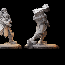 Bruhmmir - Dwarven Warhammer Champion Miniature