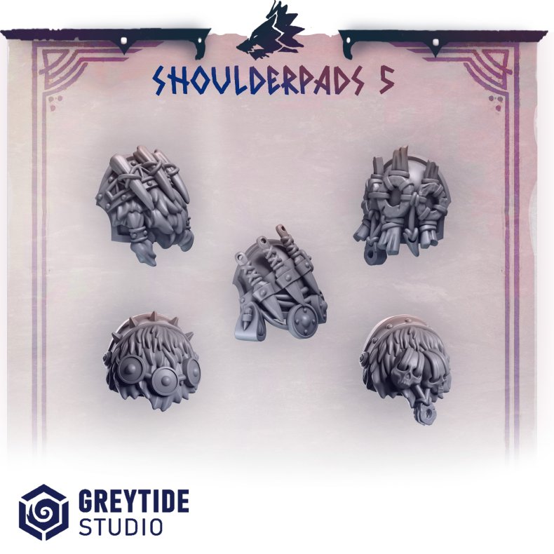 Shoulderpads 5  Grimdark Resin Shoulder Armor Set (2832mm)