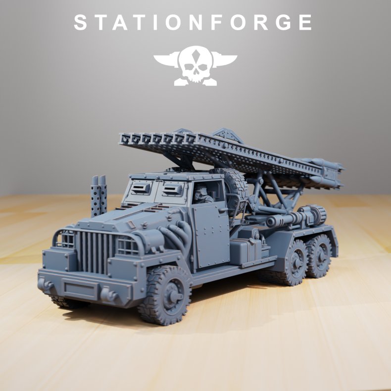 GrimGuard - SF-31J Artillery Truck | Grimdark Wargame Vehicle Miniature Kit