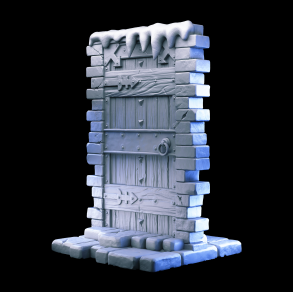  Wooden Dungeon Door Miniature